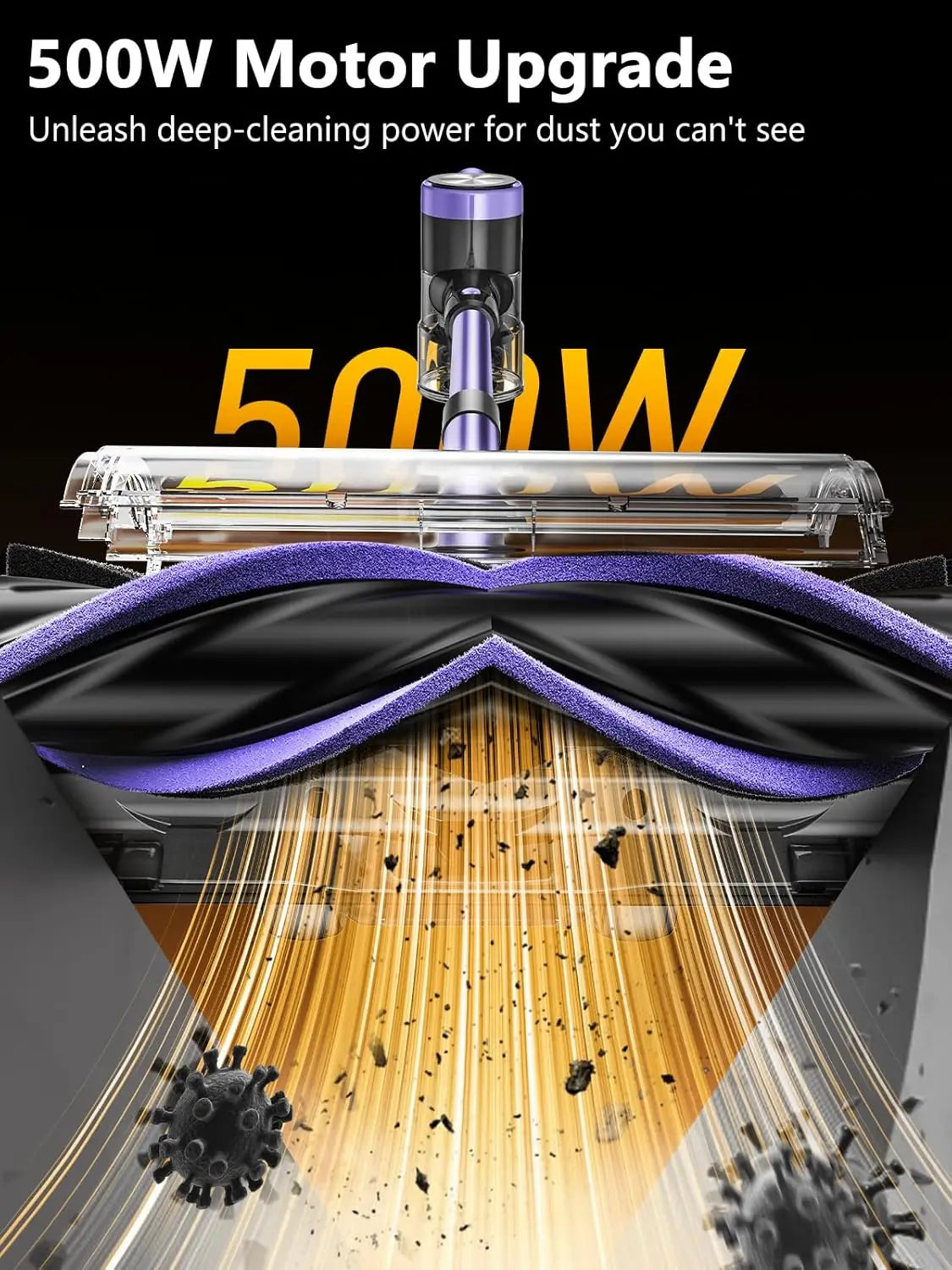 CordlVacuum Cleaner, 46KPa/500W Stick Vacuum with 55 Mins Runtime, Self-Standing Vacuum Cleaner for Home, LED Display, Anti - ShoreCo.Shop