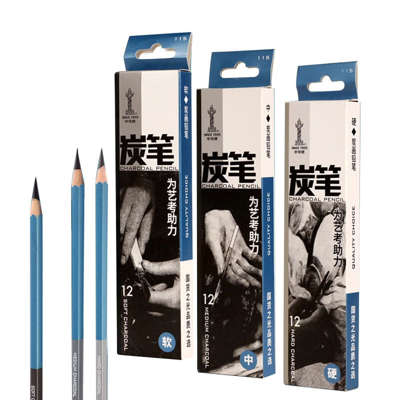 Master Specialized Sketch Charcoal,Hard, Neutral, Soft Refills,Drawing Pencils,Art Student Fine Arts Supplies 12 pcs Box TB-01    Home Decor Supply | Online Retail | ShoreShopper.com