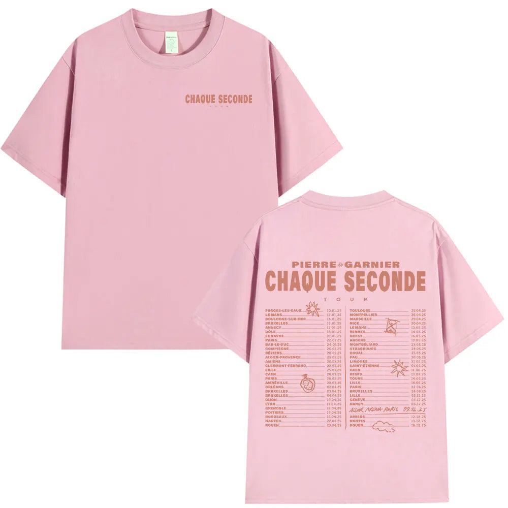Pierre Garnier Chaque Seconde Tour Merch T-shirts Hip Hop Fashion T-shirt Women Men's Clothing Cotton Casual Oversized T Shirts    Home Decor Supply | Online Retail | ShoreShopper.com