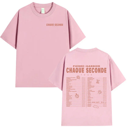 Pierre Garnier Chaque Seconde Tour Merch T-shirts Hip Hop Fashion T-shirt Women Men's Clothing Cotton Casual Oversized T Shirts    Home Decor Supply | Online Retail | ShoreShopper.com
