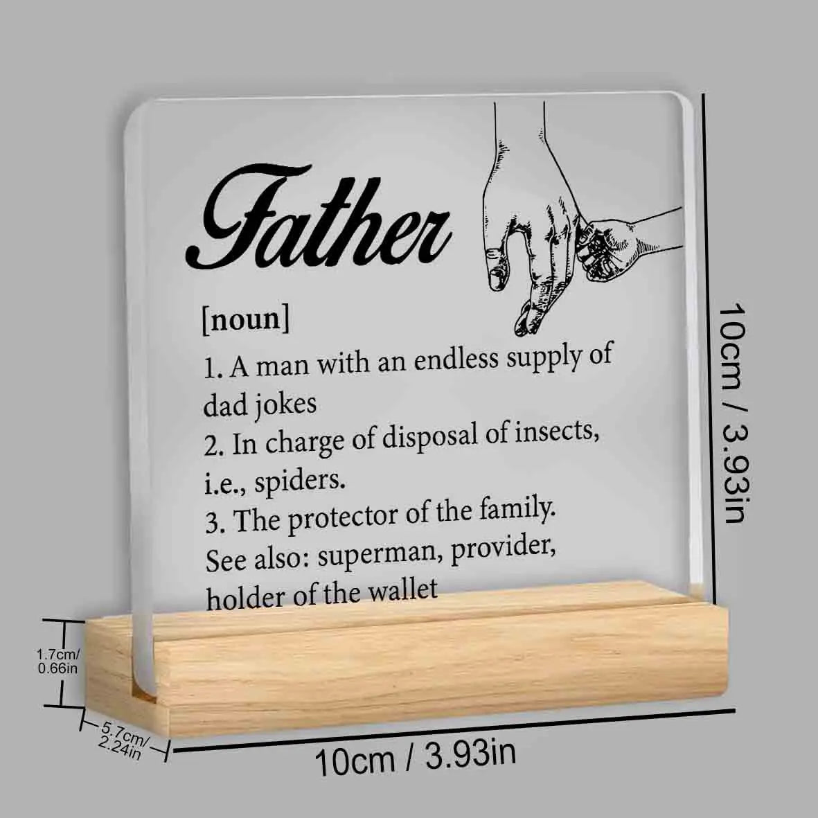 Father Gifts From Daughter Son, Gifts for Dad Birthday Father's Day, Father Definition Clear Acrylic Desk Decorative Sign    Your Coastal Marketplace | Shoreshopper.com