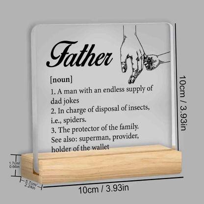 Father Gifts From Daughter Son, Gifts for Dad Birthday Father's Day, Father Definition Clear Acrylic Desk Decorative Sign    Your Coastal Marketplace | Shoreshopper.com
