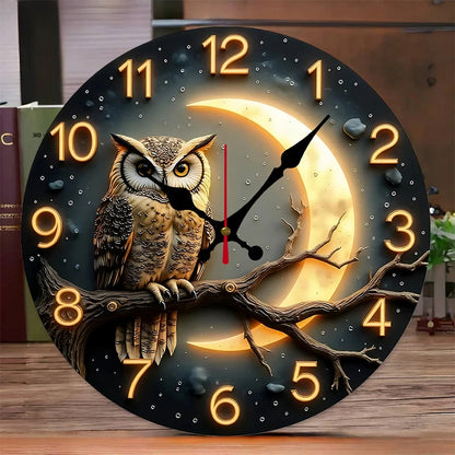 Moonlight Night Wooden Round Silent Hanging Wall Clock, Suitable For Living Room, Office, Study Room, Bedroom, Home Decoration    Home Decor Supply | Online Retail | ShoreShopper.com