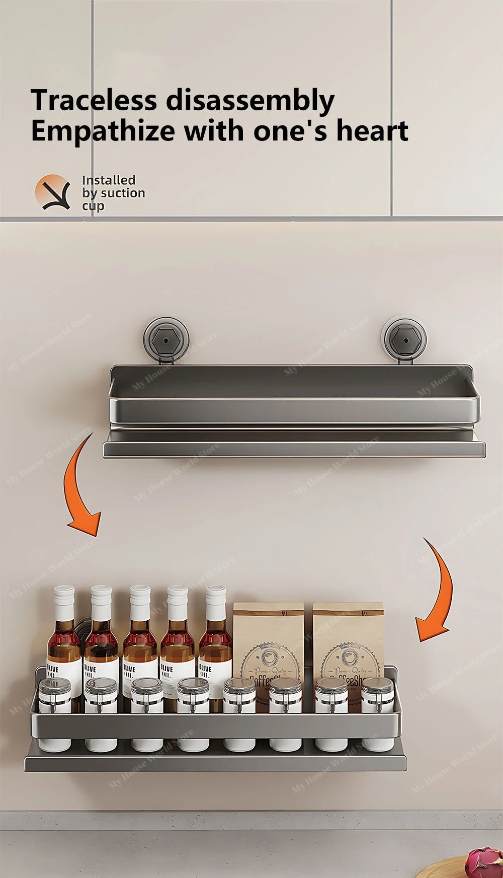Shower Suction Cup Shelf Storage Shelf Home Organizer Shelf Holder Bathroom Organizer Suction Cup Wall Mounted Storage Rack    Home Decor Supply | Online Retail | ShoreShopper.com