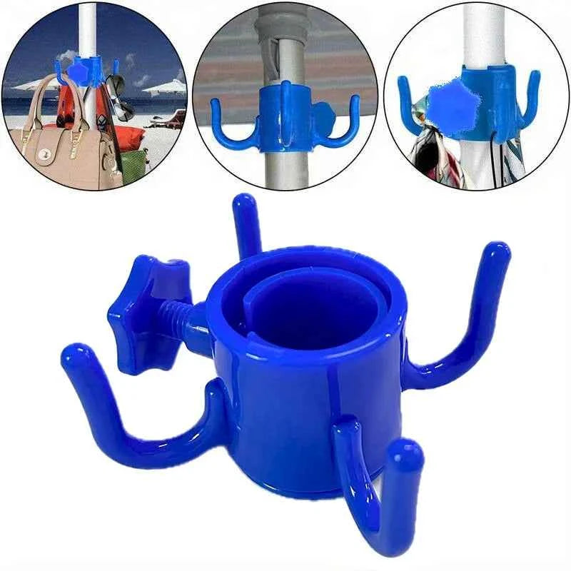 Beach Umbrella Hook Hanging Camping Trip Four Corner Beach Umbrella Hook Clasp for Towels Bags Hats Tent Accessories Tent Hook