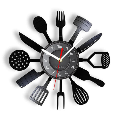 The Kitchen The Heart Of The Home Inspired Vinyl Record Clock Modern Design Vinyl Wall Watch Kitchen Decor Noiseless Timepieces    Home Decor Supply | Online Retail | ShoreShopper.com