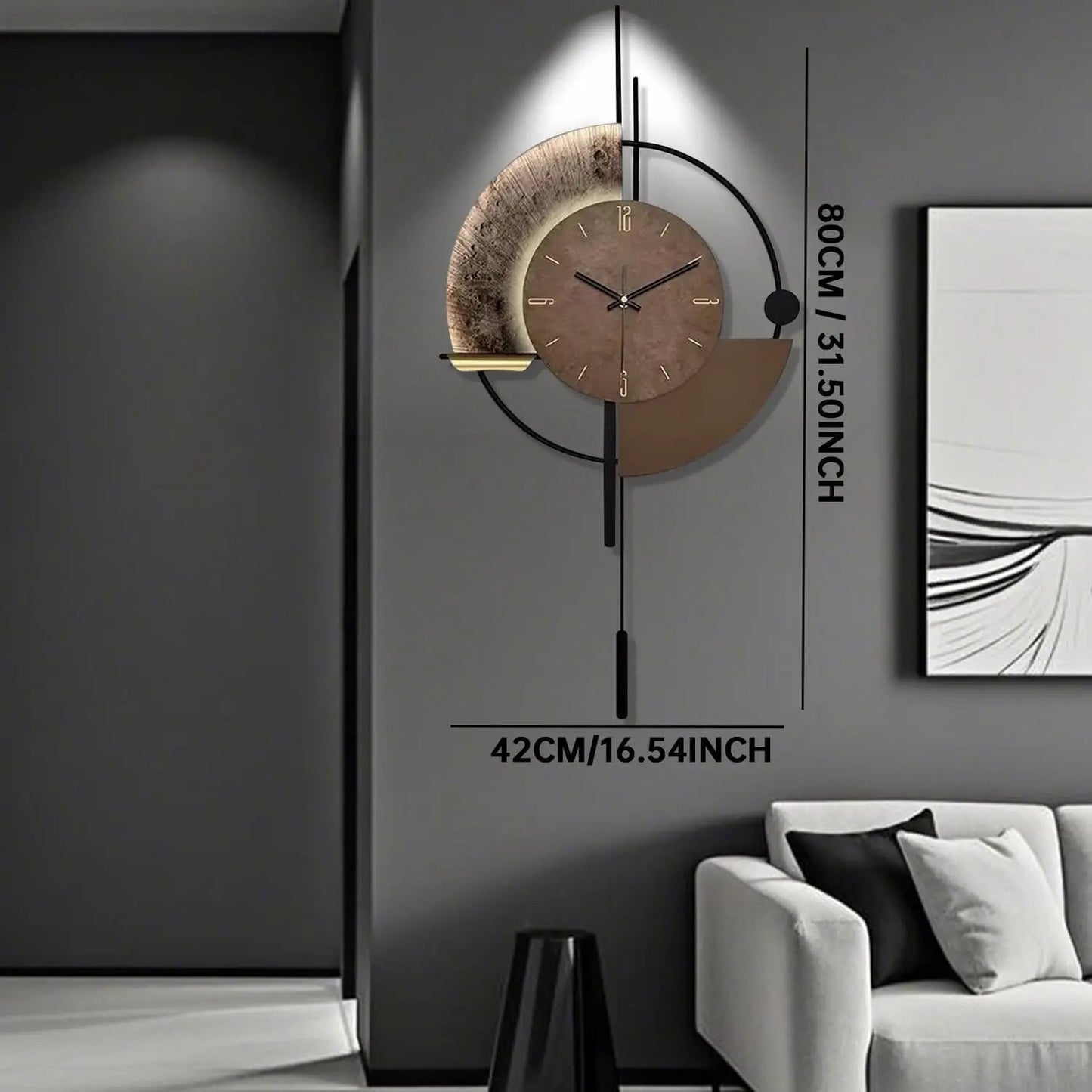 Decorative Wall Clock with Pendulum, Silent Quartz Movement, Large Modern Design for Living Room, Kitchen, Bedroom    Home Decor Supply | Online Retail | ShoreShopper.com