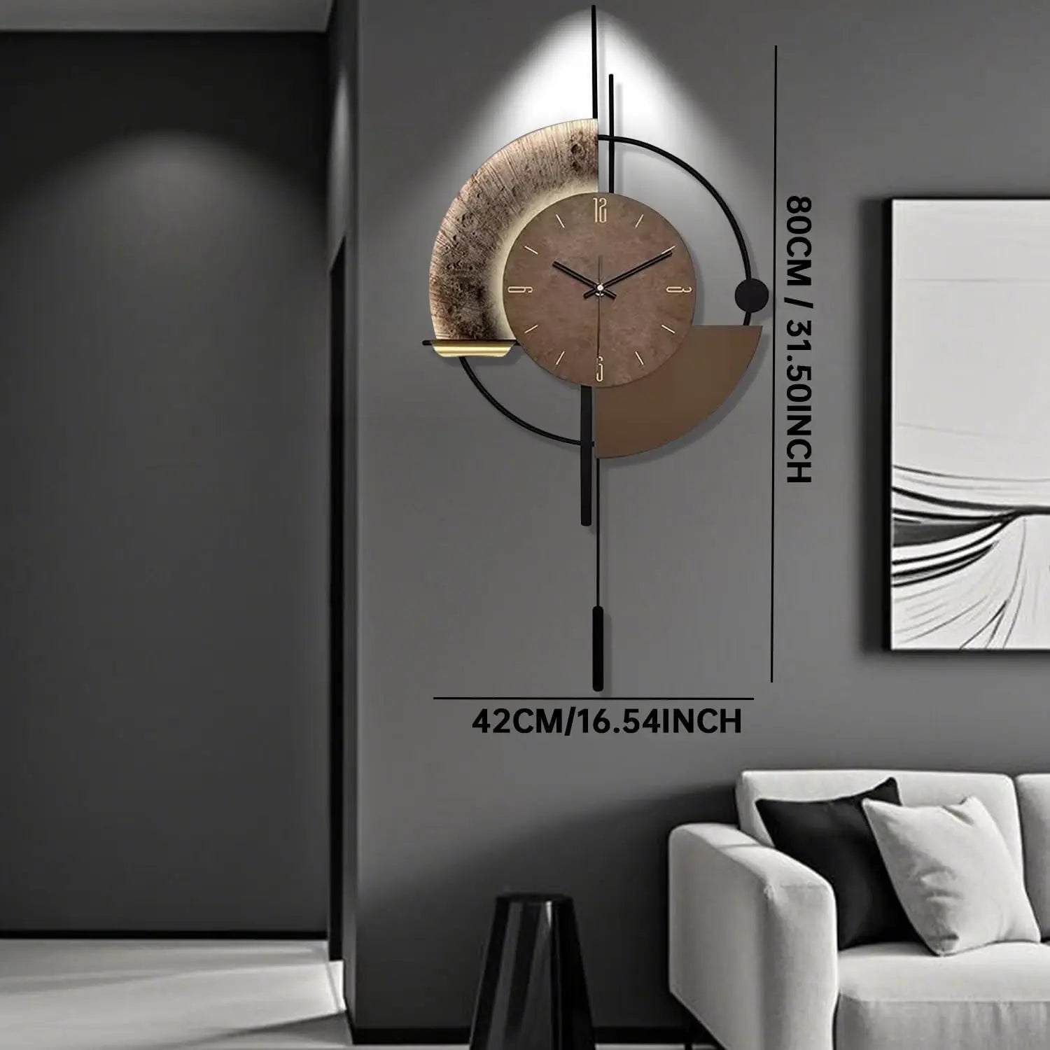 Decorative Wall Clock with Pendulum, Silent Quartz Movement, Large Modern Design for Living Room, Kitchen, Bedroom    Home Decor Supply | Online Retail | ShoreShopper.com