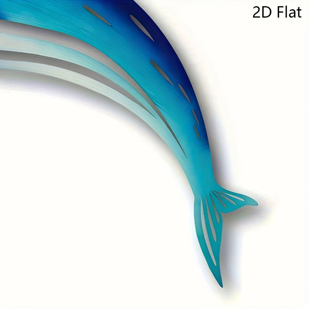 Metallic Blue Dolphin Wall Art - Marine Home Decor    Your Coastal Marketplace | Shoreshopper.com