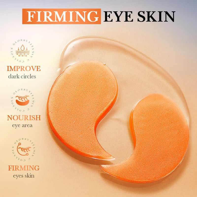 BIOAQUA Vitamin C & Collagen Eye Mask (80 Count) - Brightening Under Eye Patches for Dark Circles, Puffiness, and Anti-Aging Hydration - ShoreCo.Shop
