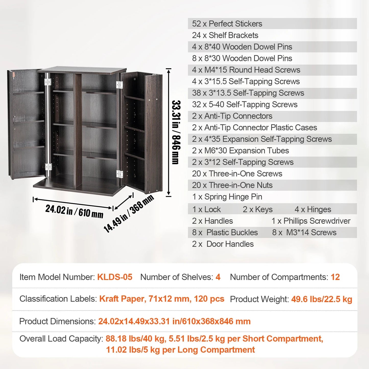 SucceBuy Media Storage Cabinet DVD Shelf Holds Adjustable CD Shelves 5/12/16/36 Compartments Protects and Organizes Music Movie    Home Decor Supply | Online Retail | ShoreShopper.com