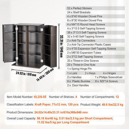SucceBuy Media Storage Cabinet DVD Shelf Holds Adjustable CD Shelves 5/12/16/36 Compartments Protects and Organizes Music Movie    Home Decor Supply | Online Retail | ShoreShopper.com