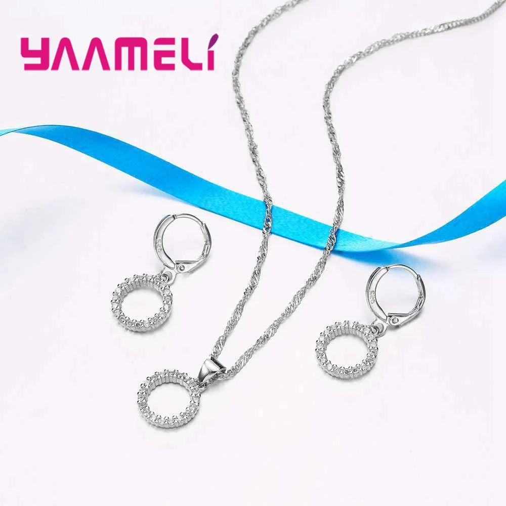 925 Sterling Silver Jewelry Set Necklace And Earrings For Women Party Wedding Engagement Accessories    Home Decor Supply | Online Retail | ShoreShopper.com