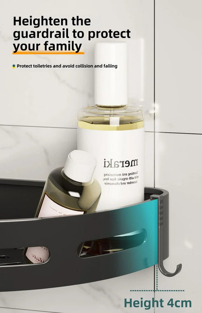 Bathroom Shelves Organizer No Punching Required Kitchen Corner Shelf Racks Shampoo Makeup Storage Holder Shower Towel Caddy Rack    Home Decor Supply | Online Retail | ShoreShopper.com
