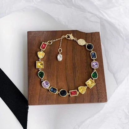 Luxury Fashion Women's Jewelry Colored Gems Set Sterling Silver Necklace Bracelet Plated With 18K Rose Gold Banquet Party    Home Decor Supply | Online Retail | ShoreShopper.com