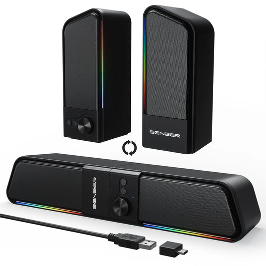 SENZER Computer Speakers-Gaming Speaker with Stereo Sound,PC Sound Bar for Laptop Desktop Monitor (Bluetooth & 3.5mm Aux)    Home Decor Supply | Online Retail | ShoreShopper.com