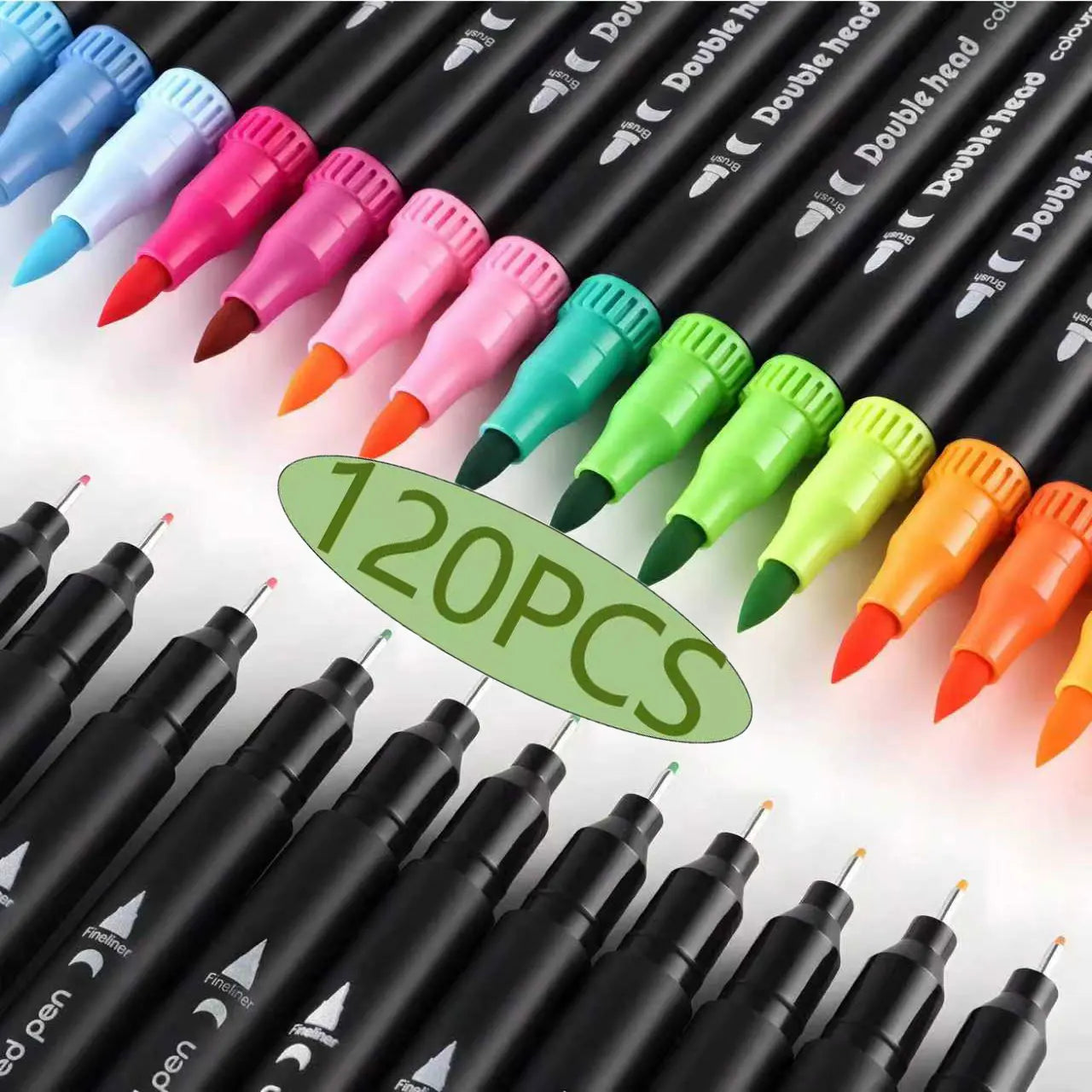12/24/36/60/80/100/120PCS Dual-Tip Marker Pens Set Watercolor Brush Pens, Art Supplies for Coloring, Excellent Gift for Students    Home Decor Supply | Online Retail | ShoreShopper.com