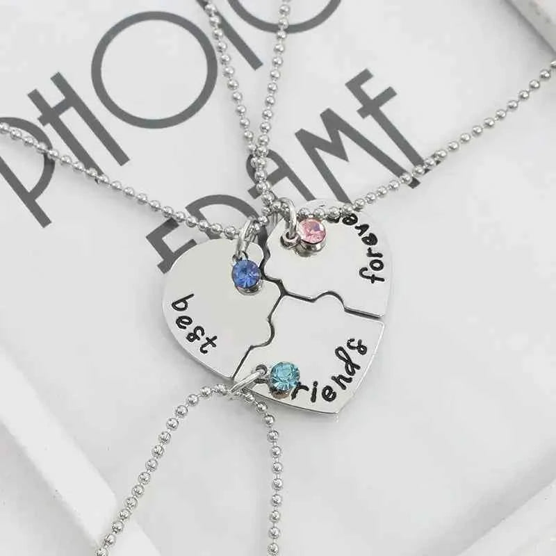 3 piece best friend necklace Women Necklac Chain 3 Piece Set Best Friend Friendship Pendant Bff Matching Necklace Jewelry