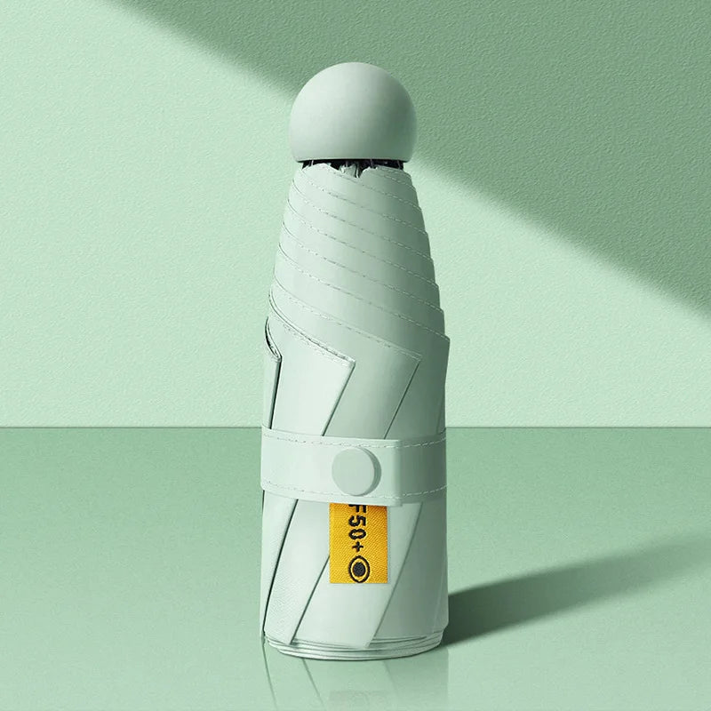 Capsule Umbrella, Portable Mini Sun Umbrella, Sunscreen Umbrella, Black Alloy Handle, with Storage Box, Dual-Use for Sun Protect    Your Coastal Marketplace | Shoreshopper.com