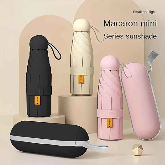 Ultralight Mini Capsule Sun Umbrella, And Compact Portable UV Protection Umbrella, Foldable Design Five-fold Sunshade
