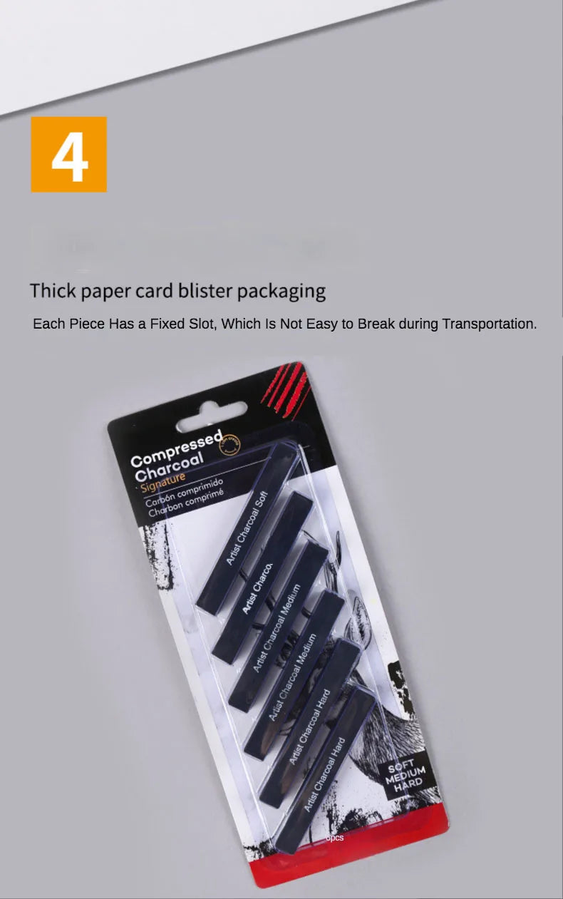 6pcs Set Square Sketch Carbon Stick Compressed Carbon Bar Drawing Carbon Pen Artist Drawing Carbon Bar Carbon Bar Art Supplies    Home Decor Supply | Online Retail | ShoreShopper.com