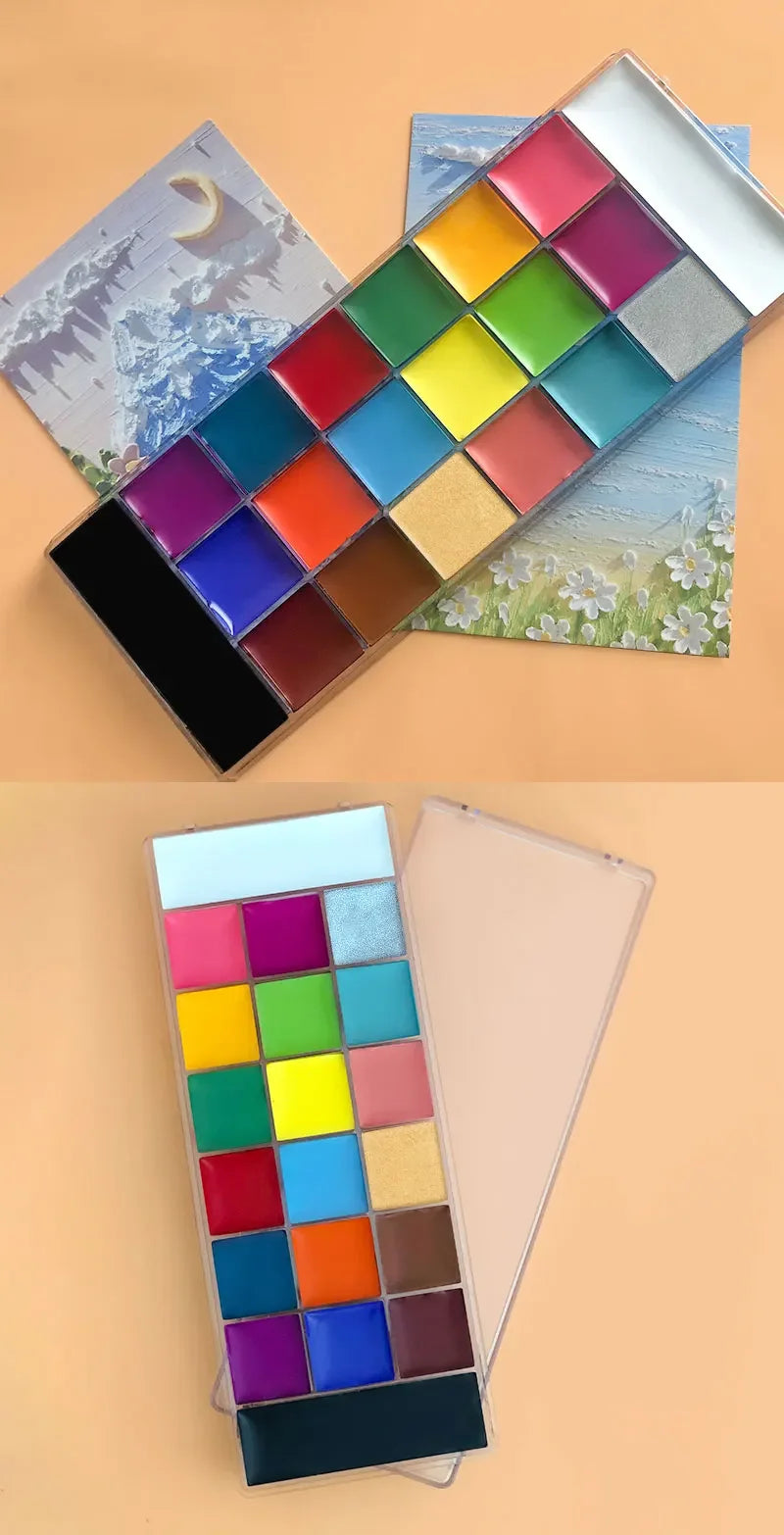 20 Colors Face Body Oil Painting Paint Pigment Non Toxic Safe Kids Flash Tattoo Painting with Brush Art Halloween Cosplay Party    Home Decor Supply | Online Retail | ShoreShopper.com