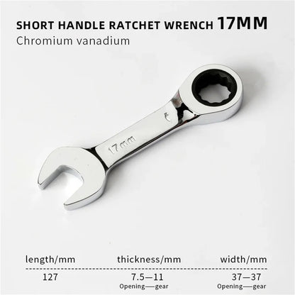 6-19mm Short Handle Quick Ratchet Wrench 72 Teeth Multi Functional Portable Short Dual-use Plum Blossom Small Wrench Hand Tools    Home Decor Supply | Online Retail | ShoreShopper.com