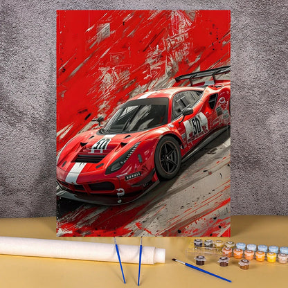 Acrylic Paint By Numbers Red Sports Car  Painting By Numbers On Canvas Coloring By Number For Adults Paint Digital Art    Home Decor Supply | Online Retail | ShoreShopper.com