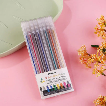 8/12/18 Color Glitter Gel Pen 1.0mm Metal Glitter Color Ballpoint Pen Paper Cardstock Diary Drawing Marking Coloring DIY Art    Home Decor Supply | Online Retail | ShoreShopper.com