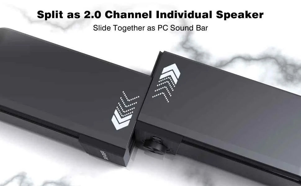 SENZER Computer Speakers-Gaming Speaker with Stereo Sound,PC Sound Bar for Laptop Desktop Monitor (Bluetooth & 3.5mm Aux)