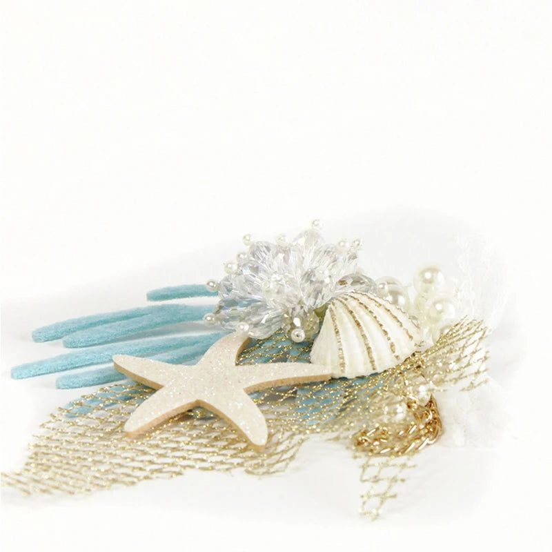 Mermaid Themed Hair Accessories, Artificial Crystal Shell, Starfish and Coral Decor, Perfect for Beachside & Party Decoration    Your Coastal Marketplace | Shoreshopper.com