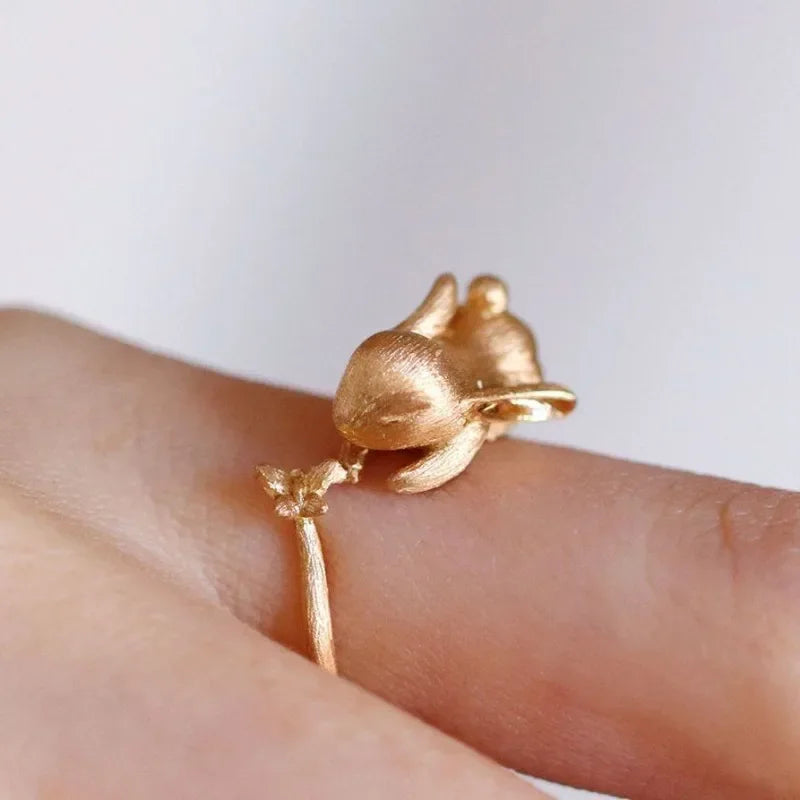 Cute and Exquisite Rabbit Jewelry Sets New in Fun Matte Ancient Gold Craft Earrings for Women Ring Necklace Gifts to Girlfriend    Home Decor Supply | Online Retail | ShoreShopper.com