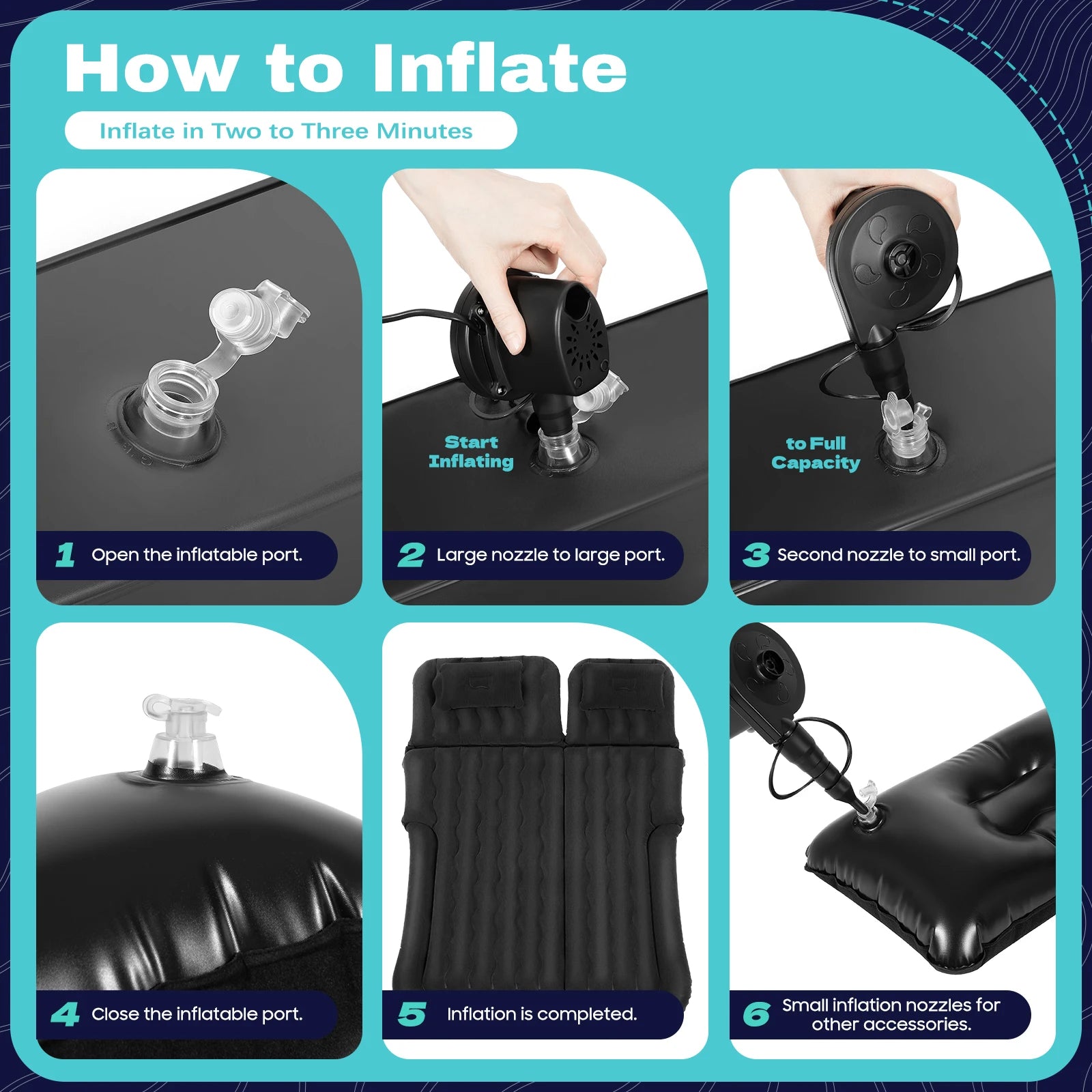 Car Mattress, SUV Car Air Mattresses with 2 Cushions and Pump, Thicker Air Bed for Travel, Camping, Removable Home Furniture    Home Decor Supply | Online Retail | ShoreShopper.com