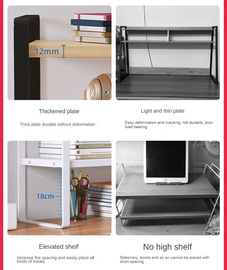 Shelf Desktop Storage  Bookshelf Student Desk Shelves Racks Office Computer Desk Tiered Cabinet Home Storage Holders Organizer    Home Decor Supply | Online Retail | ShoreShopper.com