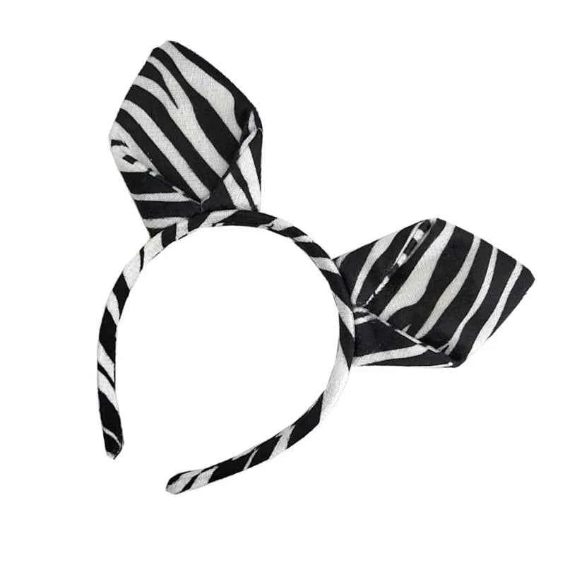 652F Halloween Zebras Ear Headbands Cosplay Zebras Ear Headwear Hairbands Headwear Halloween Hairbands Birthday Party
