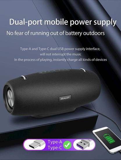 Zealot S67 Wireless Speaker WithShoulder Strap,Outdoor,Waterproof,Portable Speaker with Loud Stero and Booming Bass,40H Playtime    Home Decor Supply | Online Retail | ShoreShopper.com