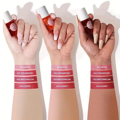 4 color Fruity Lip Tint Water Gloss Tint,Moisturizing Waterproof Liquid Lipstick, Non-Stick,High Pigment,Long-Lasting Colors - ShoreCo.Shop