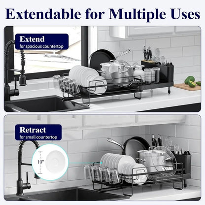 Dish Rack, Multifunctional Dish Rack for Kitchen Counter, Anti-Rust Drying Dish Rack    Home Decor Supply | Online Retail | ShoreShopper.com