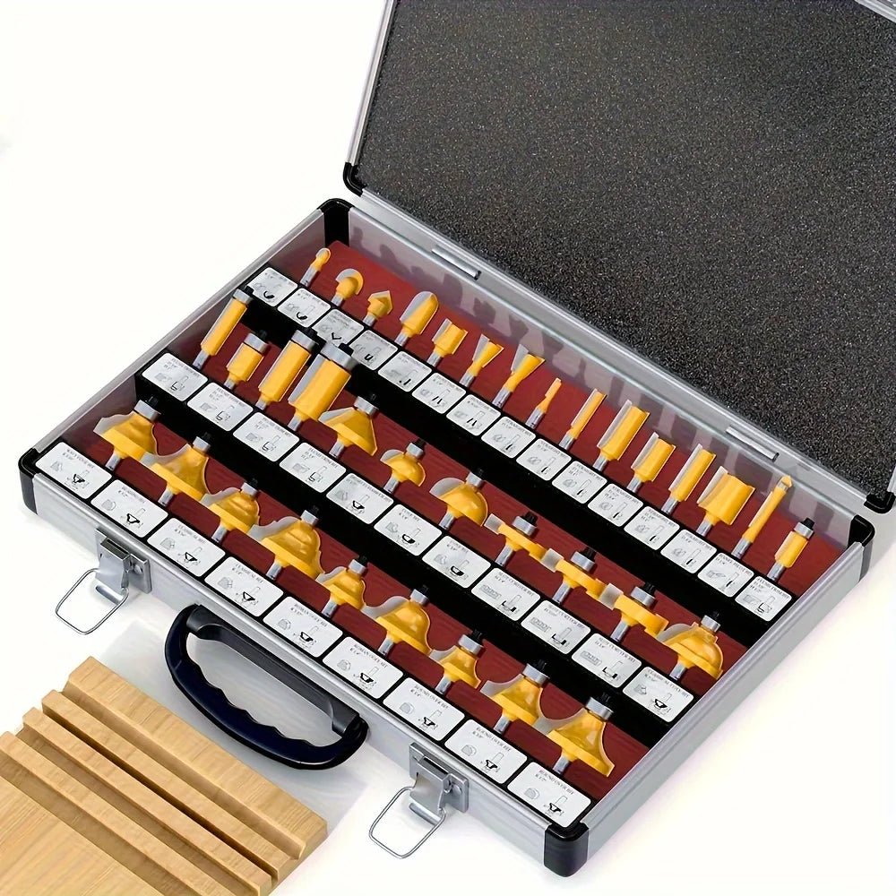 35 Pieces/Set Carbide Tipped Router Bits, 1/4 Inch Shanks, Woodworking Router, Premium Woodworking Router Bit Set, Carbide Tippe    Home Decor Supply | Online Retail | ShoreShopper.com