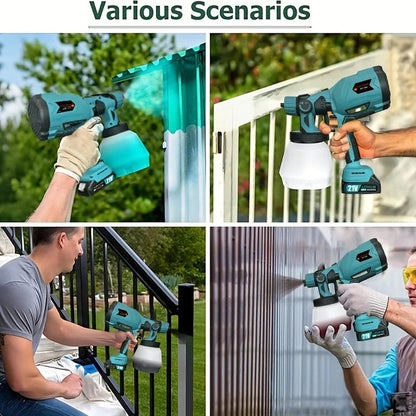 1000ML Electric Spray Gun Cordless Paint Sprayer Auto Furniture Steel Coating Airbrush Compatible For 21V Battery    Home Decor Supply | Online Retail | ShoreShopper.com
