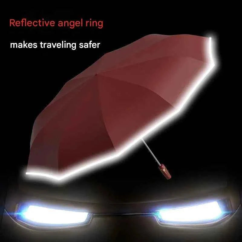 Fully Automatic Umbrella Enlarge Reinforced Thickened Windproof Sunny And Rainy Dual-use Car-mounted Reverse Folding Umbrella