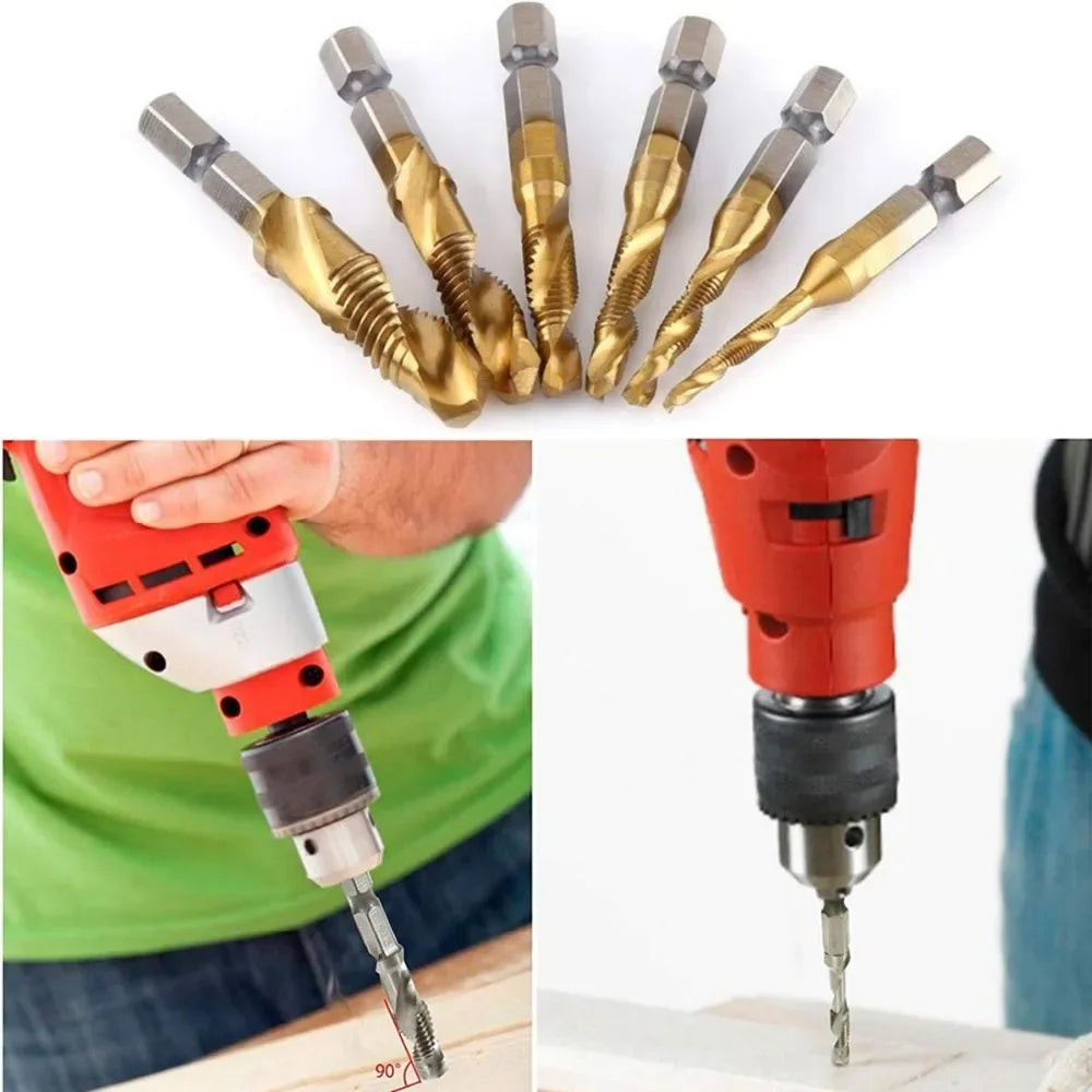 LiYu Shank Titanium Plated HSS Screw Thread Metric Tap Drill Bits Screw Machine Compound Tap M3 M4 M5 M6 M8 M10 Hand Tools    Home Decor Supply | Online Retail | ShoreShopper.com