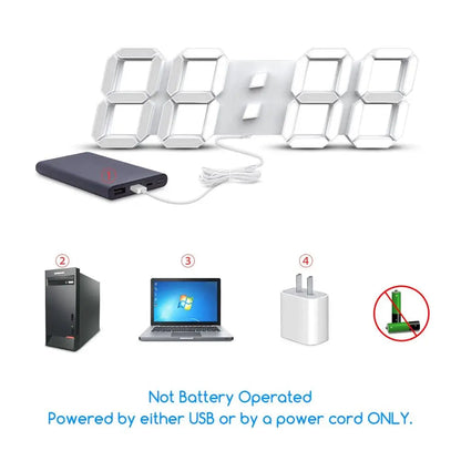 Multifunctional USB Ported LED 3D Digit Style Digital Clock    Home Decor Supply | Online Retail | ShoreShopper.com