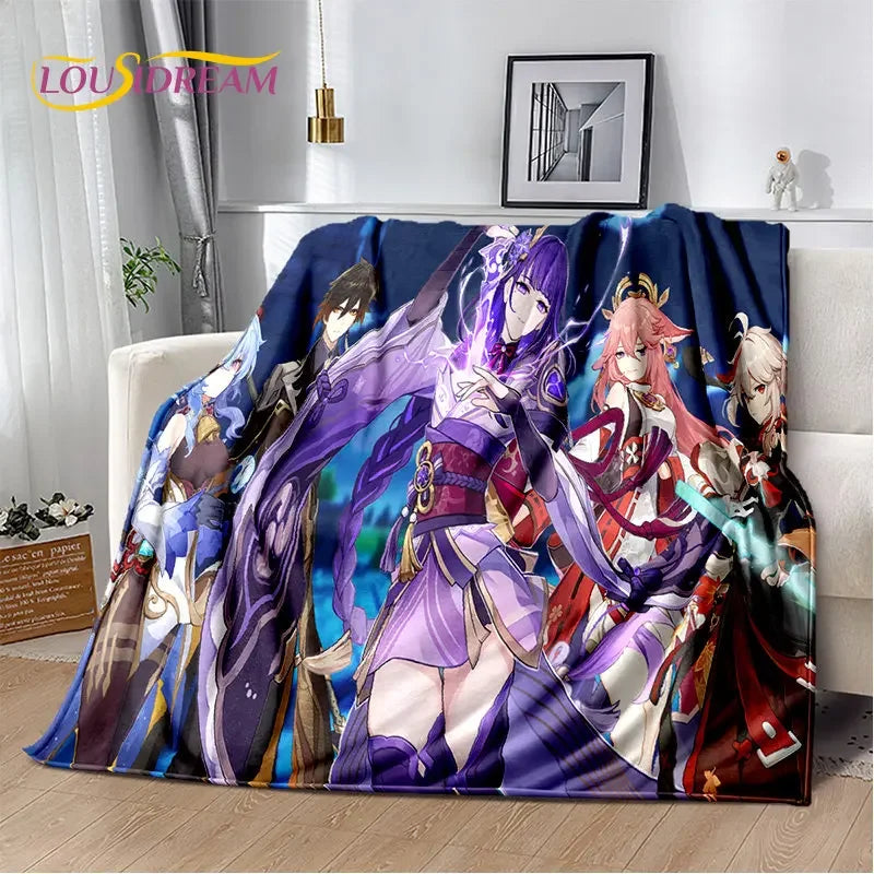 Genshin Impact Cartoon Game Soft Plush Blanket,Flannel Blanket Throw Blanket for Living Room Bedroom Bed Sofa Picnic Cover Kids    Your Coastal Marketplace | Shoreshopper.com