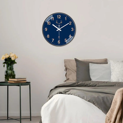 Dark Blue Plastic Round Wall Clock 8-12inch    Home Decor Supply | Online Retail | ShoreShopper.com