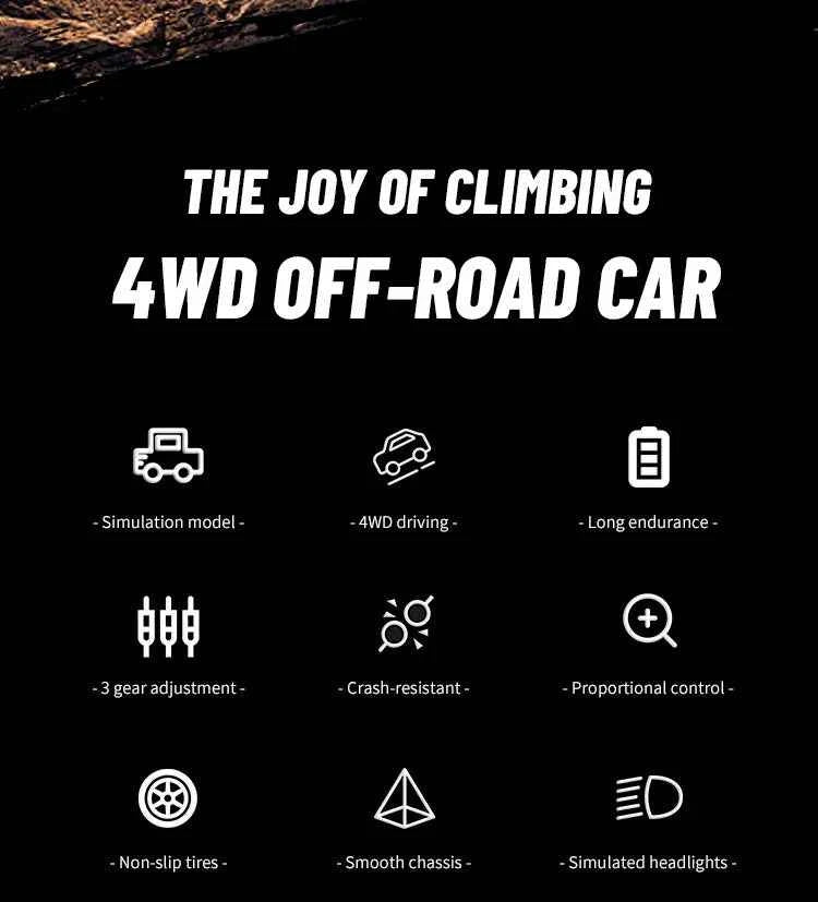 RC Car C8813 Full Proportional Throttle Pickup Truck Model Remote Control Toy 4WD Climbing Off-Road Rc Remote Control Car Gift