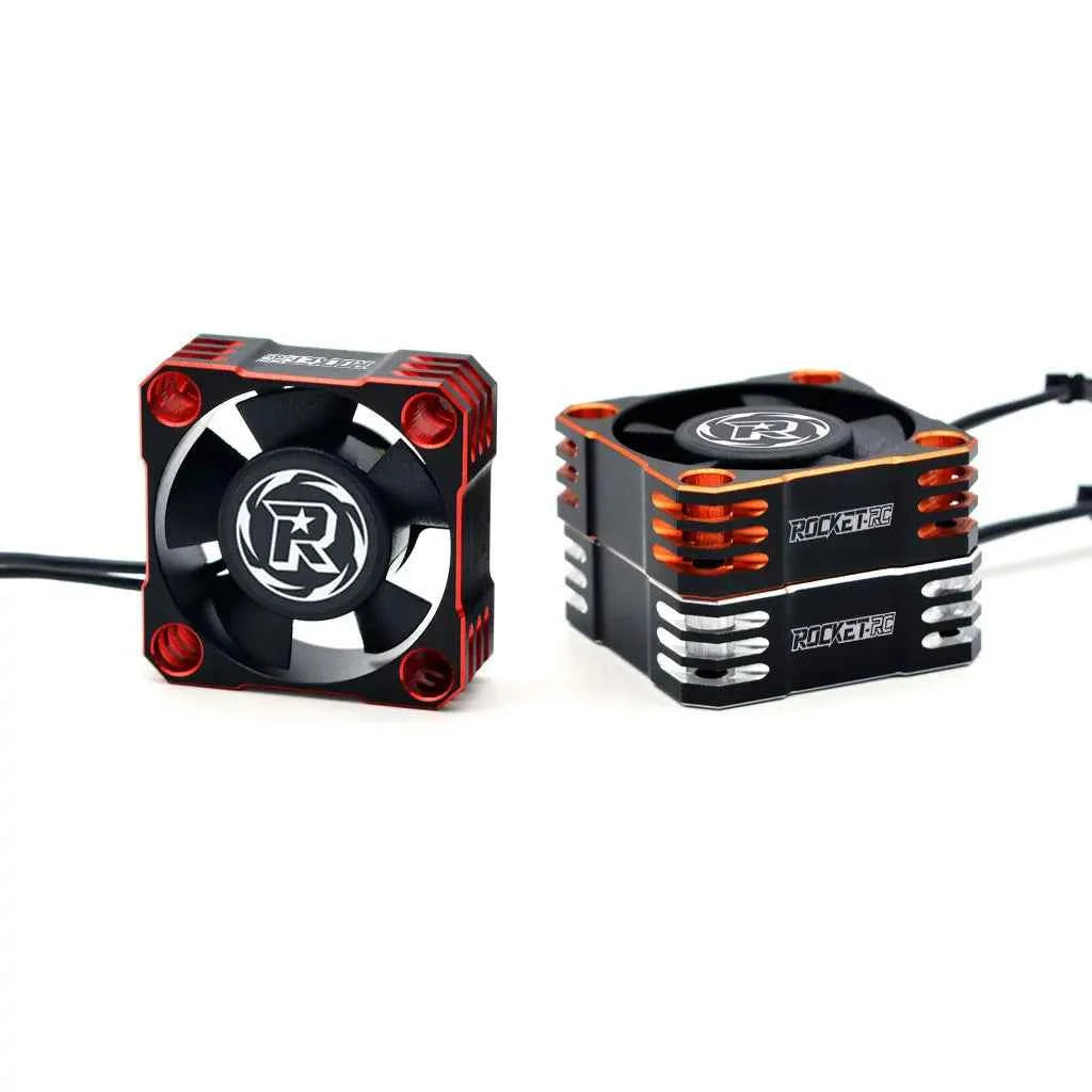 ROCKET-RC 25/30/35/40/50mm V2 Metal Cooling Fan 32000/28000/21000/16000/10000RPM for 1/8 1/10 1/12 RC Car 540/550/3650 Motor ESC