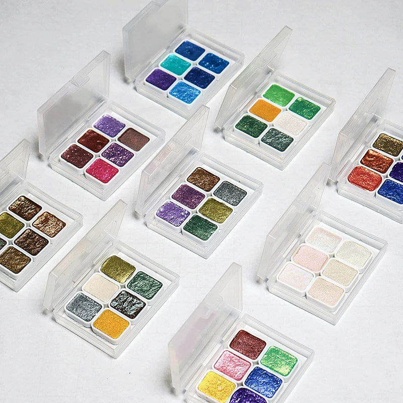 6-Color Iridescent Watercolor Paint Set for Artists and Painting Enthusiasts, Perfect for Professional Artistic Purposes    Home Decor Supply | Online Retail | ShoreShopper.com
