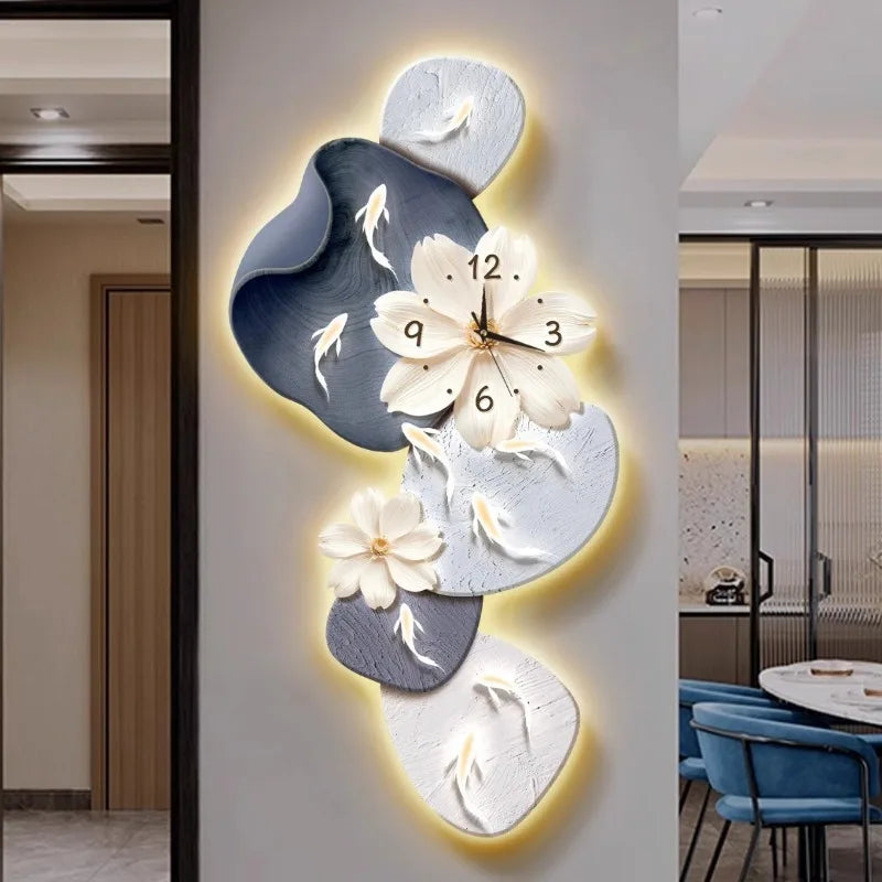 Wall Clock Modern Minimalist Nine Koi Fish Large Silent Wall Clock Home Decor Living Room Bedroom TV Background No Drilling    Home Decor Supply | Online Retail | ShoreShopper.com