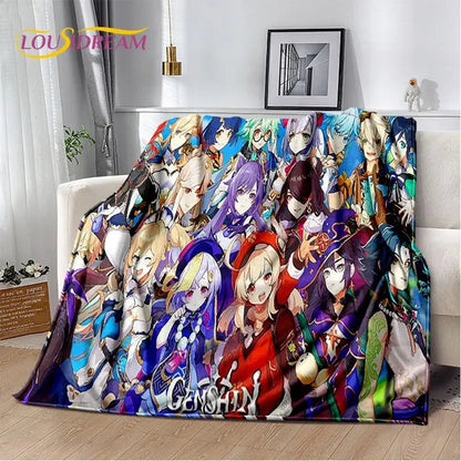Genshin Impact Cartoon Game Soft Plush Blanket,Flannel Blanket Throw Blanket for Living Room Bedroom Bed Sofa Picnic Cover Kids    Your Coastal Marketplace | Shoreshopper.com